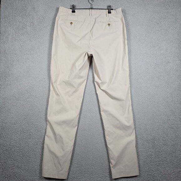 Uniqlo Pants Mens Size 34x34 Ivory Performance Slim Fit Chino Lightweight Office - Picture 4 of 9